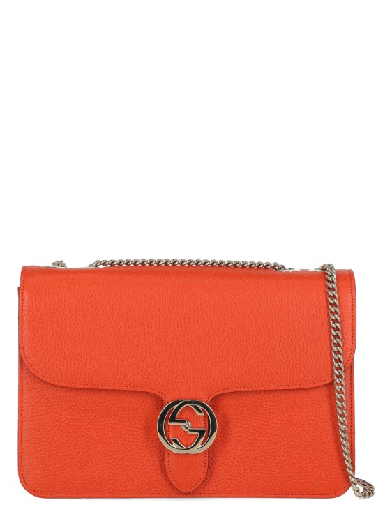 Gucci Gucci Interlocking Leather Bag in Orange