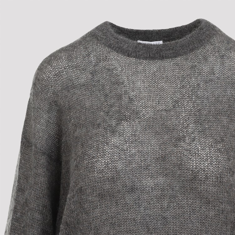 Brunello Cucinelli Women's Mohair Lame Sweater In Grey