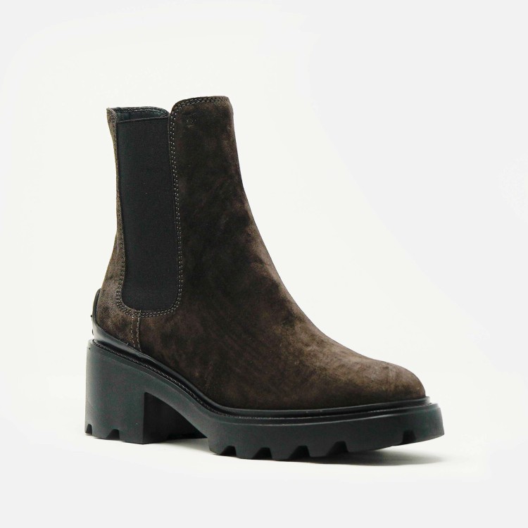 Tod's 60mm Heel Black Suede Ankle Boot In Black