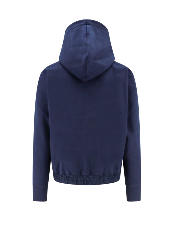 Shop Saint Laurent Biologic Cotton Sweatshirt With Embroidered Logo In Blue