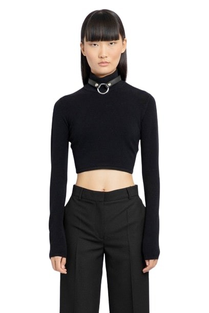 Alyx High-neck Ribbed-knit Crop Top In Black