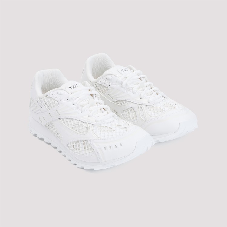 Shop Bottega Veneta White Polyurethane Sneakers