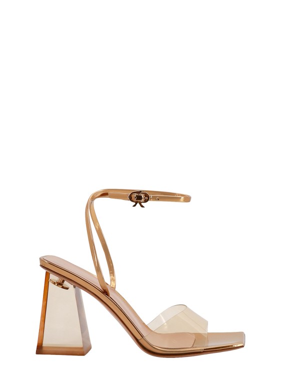 Shop Gianvito Rossi Laminated Leather Sandals In Neutrals