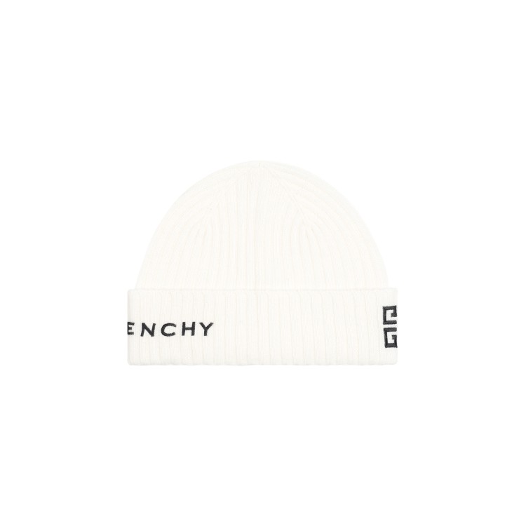 Shop Givenchy Black And Ivory 4g Beanie In White