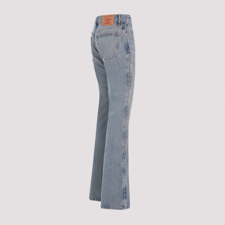 Shop Y/project Vintage Pink Organic Cotton Hook And Eye Slim Jeans In Blue