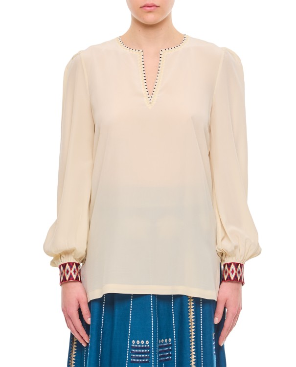 Shop Emporio Sirenuse Sunshirt Bulls Embroidered Blouse In Red