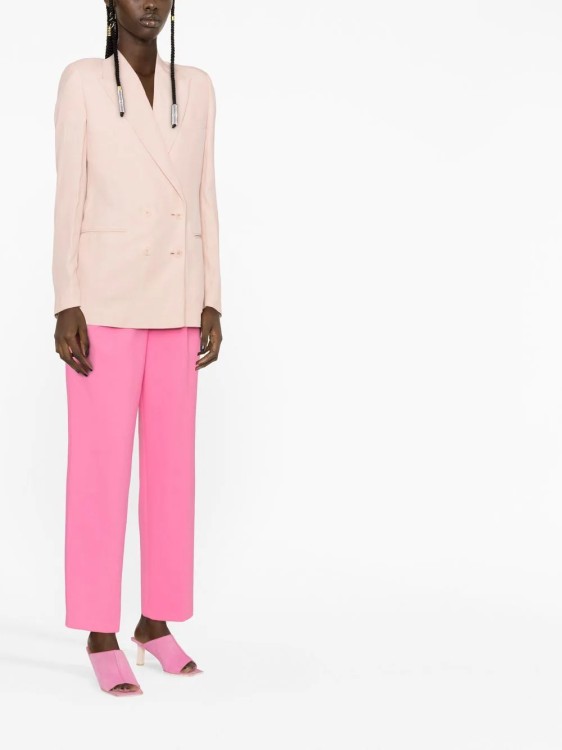 Shop Stella Mccartney Pink Fluid Linen Jacket In Neutrals
