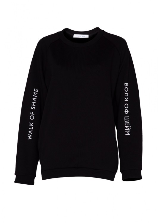 Walk Of Shame Printed Sleeve Sweatshirt In Black