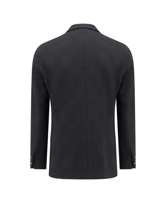Shop Tagliatore Virgin Wool Blend Blazer With Prince Of Wales Motif In Black