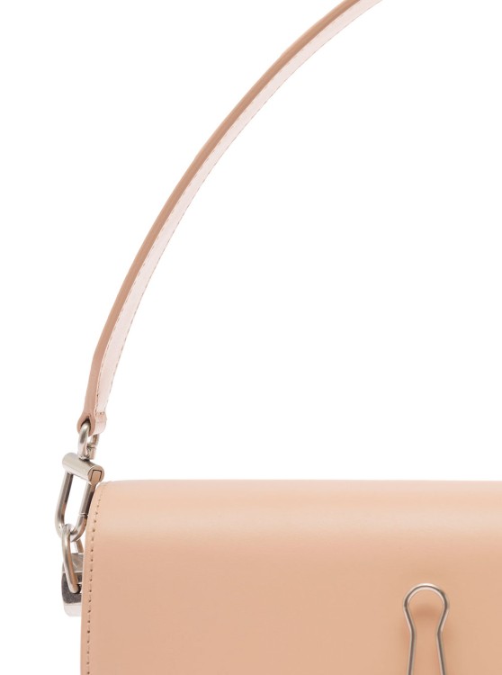 Shop Off-white Binder Clip Crossbody Bag In Pink Leather In Neutrals