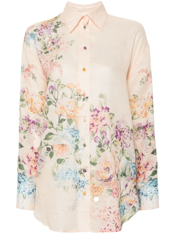 Shop Zimmermann Halliday Floral-print Shirt In Multicolor