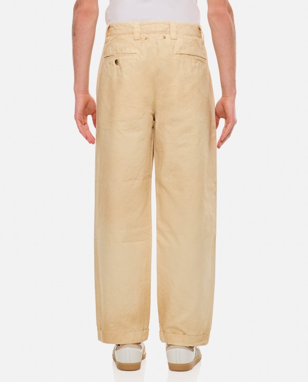 Shop Golden Goose Cotton Chino Skate Trousers In Neutrals