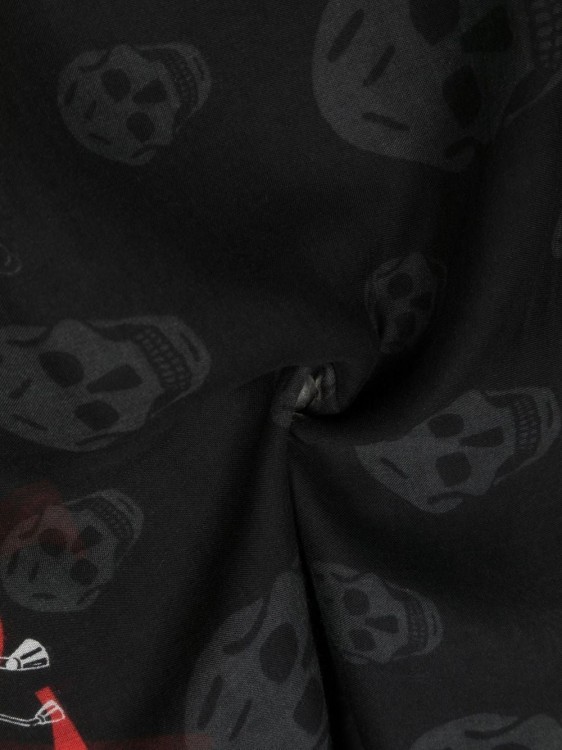 Shop Alexander Mcqueen Multicolor Logo Skulls Scarf In Black