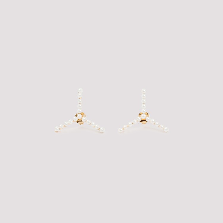 Shop Y/project Gold And Pearls Mini Y Earrings