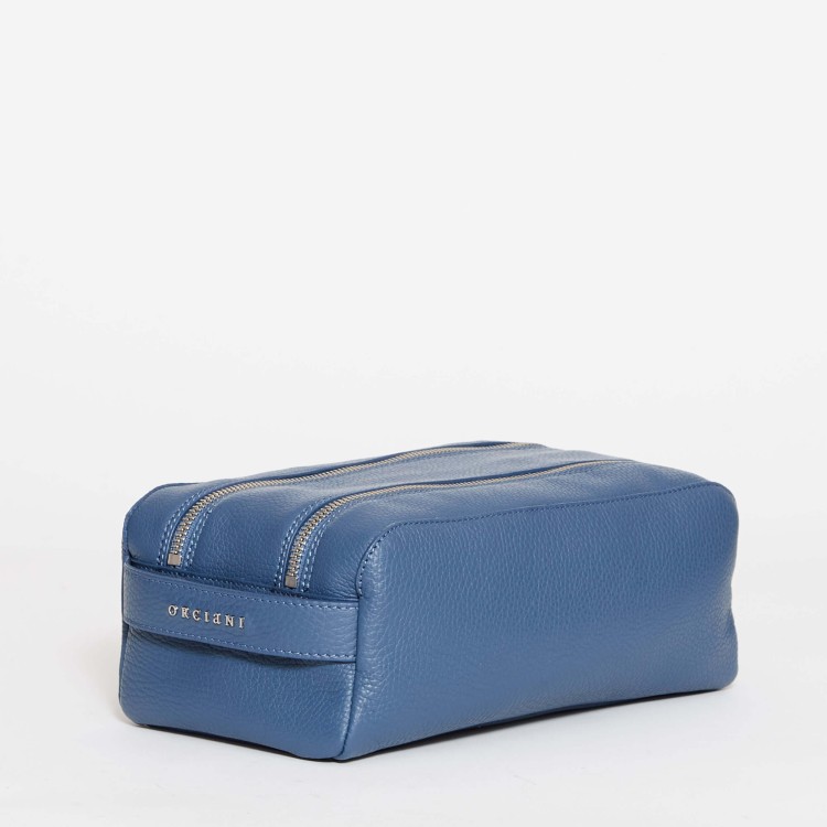 Shop Orciani Double Zipper Leather Avio Handbag In Blue