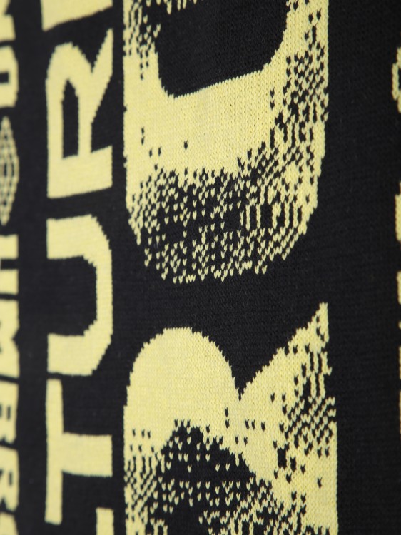 Shop Umbro Jacquard Knit Scarf With All-over Graphic Logo In Black