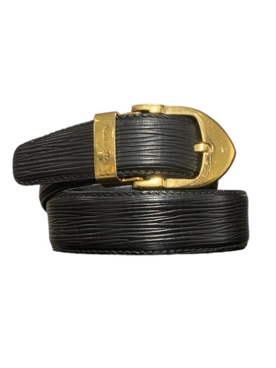 Pre-owned Louis Vuitton Black Epi Belt
