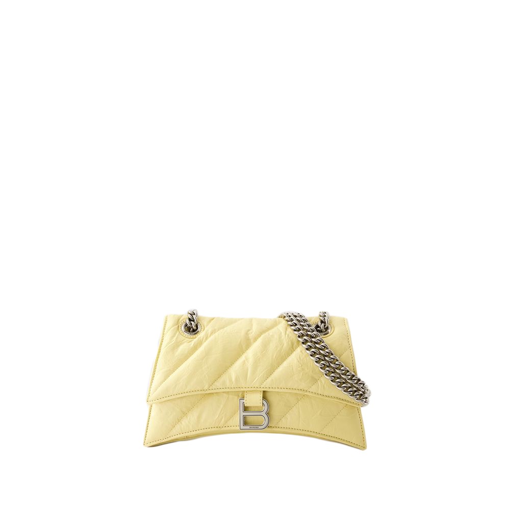 Shop Balenciaga Crush Chain S Crossbody - Leather - Yellow