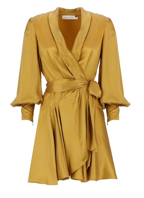Shop Zimmermann Silk Dress In Brown