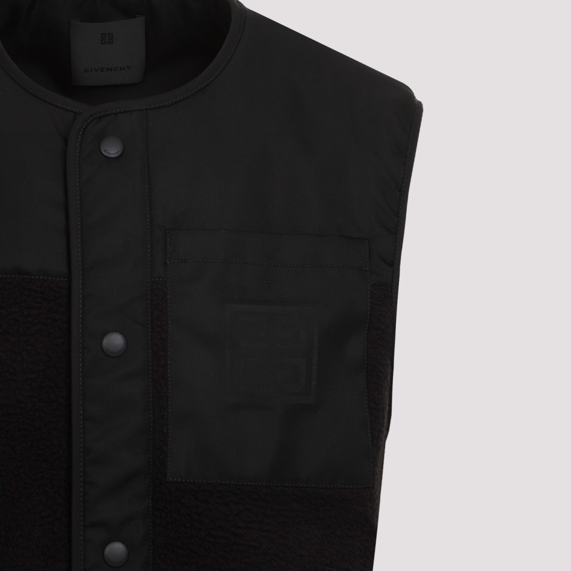 Givenchy Men's Mix Material Vest 4g Pocket In Black