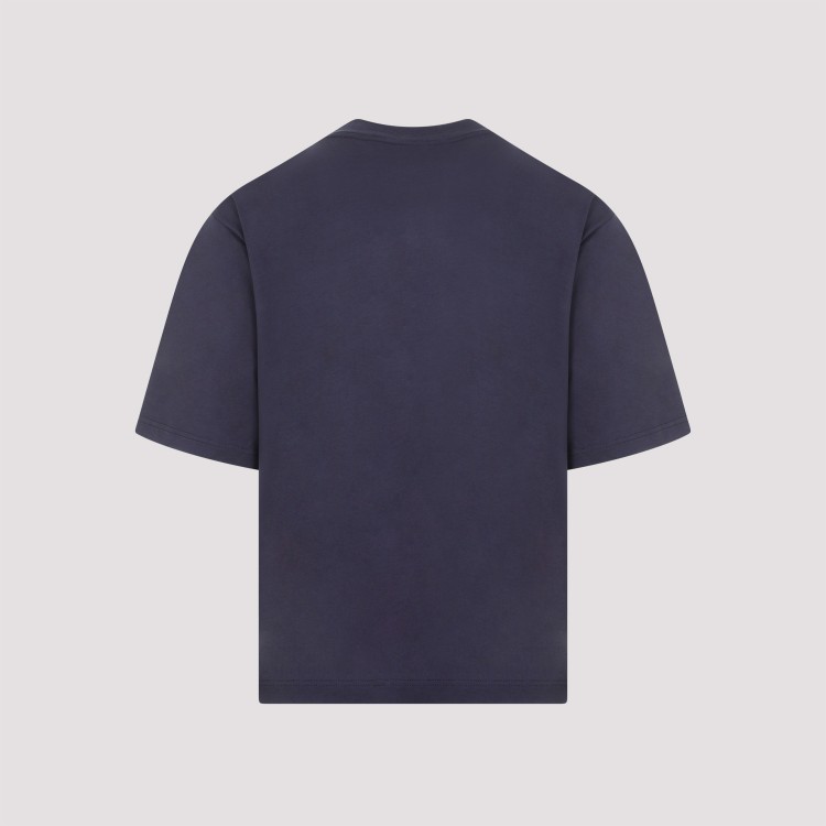 Shop Marni Blue Cotton Cotton Logo T-shirt In Black