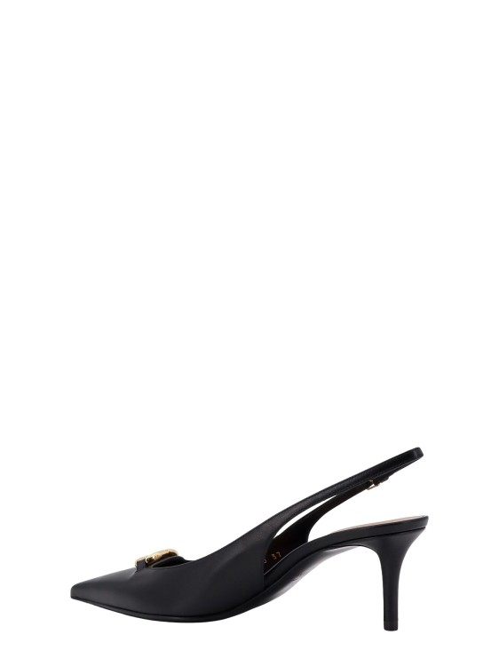 Shop Valentino Leather Slingback With Vlogo Signature Detail In Black