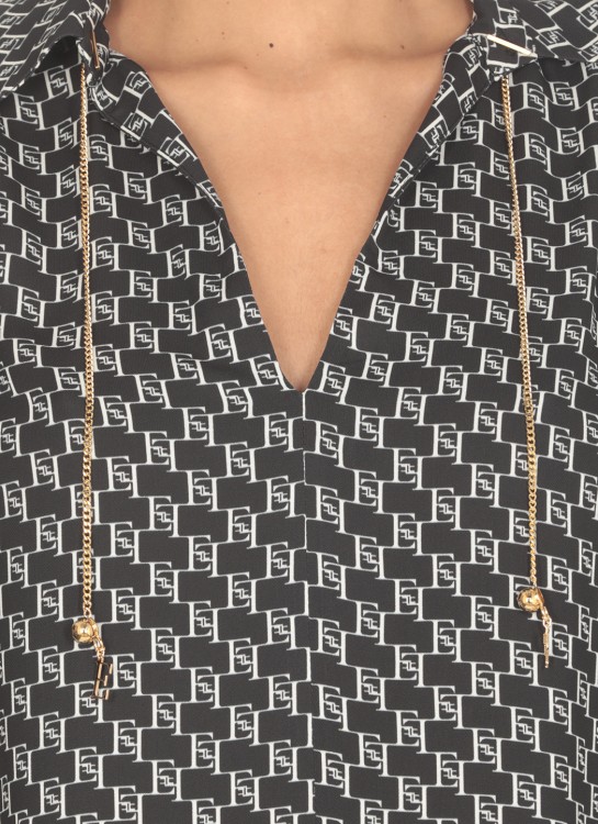Shop Elisabetta Franchi Shirt With Monogram In Black