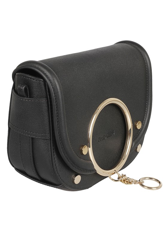 Shop See By Chloé Black Leather Small Ring Crossbody Bag