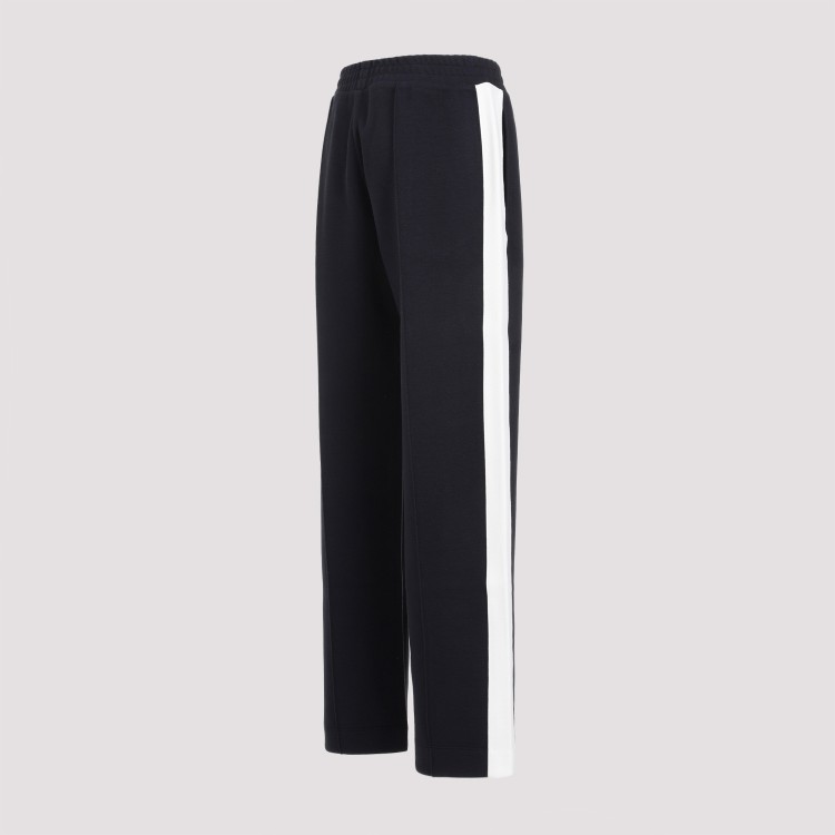 Shop Moncler Sweat Navy Polyester Track Pants In Black