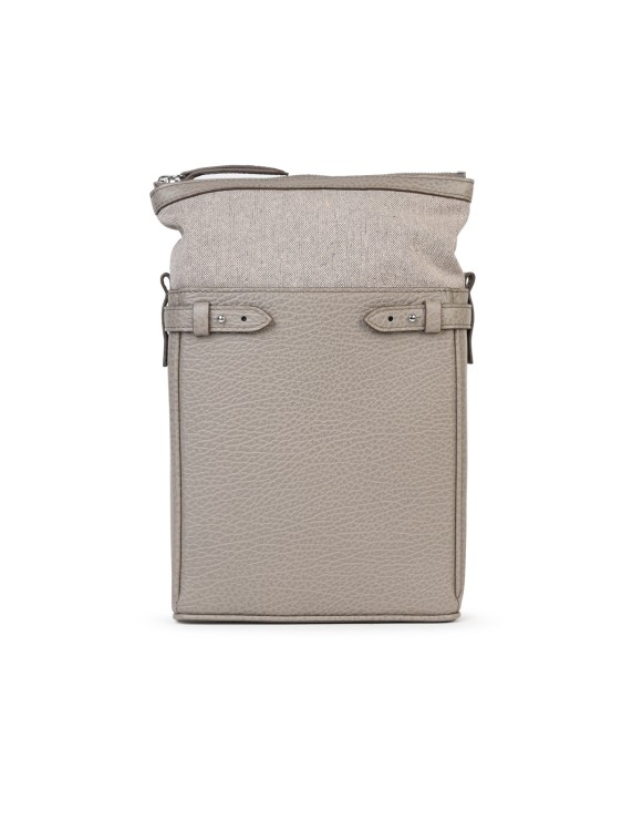 Shop Maison Margiela 'camera Bag' Dove Grey Leather Bag