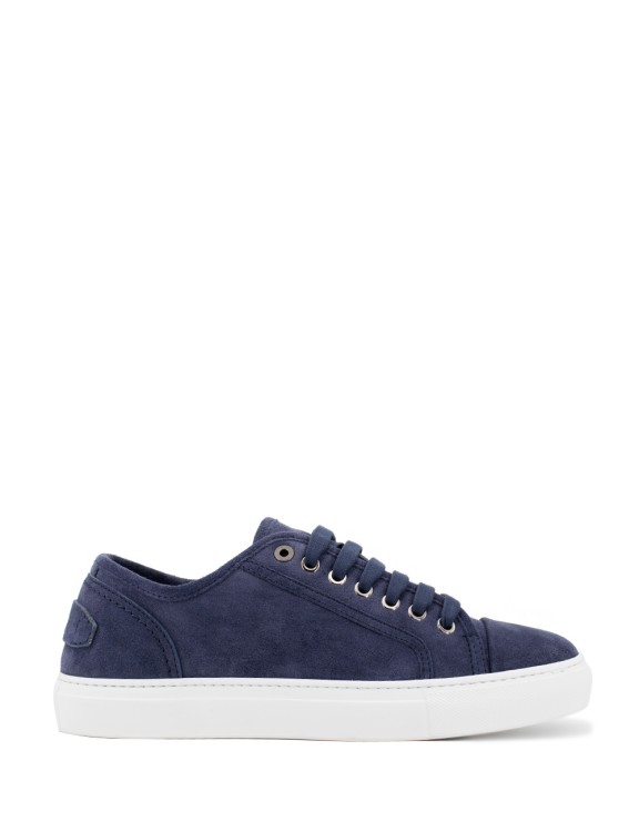 Shop Brioni Sustainable Suede Sneakers In Blue