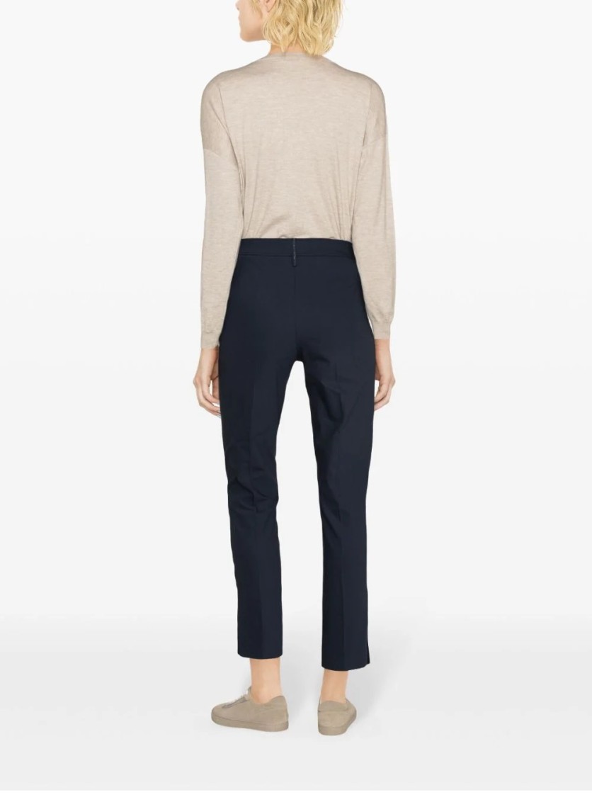 Brunello Cucinelli Tailored Cotton-blend Trousers In Black