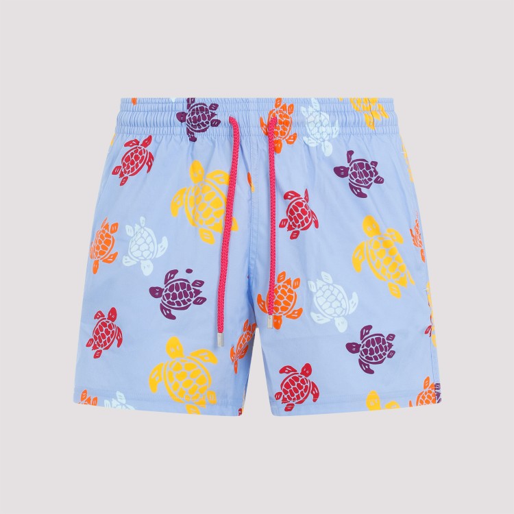 Shop Vilebrequin Multicolor Moorise Tarta Swim Shorts In Blue