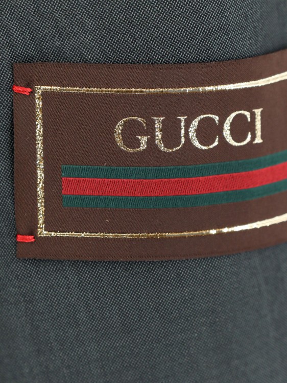 Shop Gucci Mohair Wool Suit With Web Label In Grey