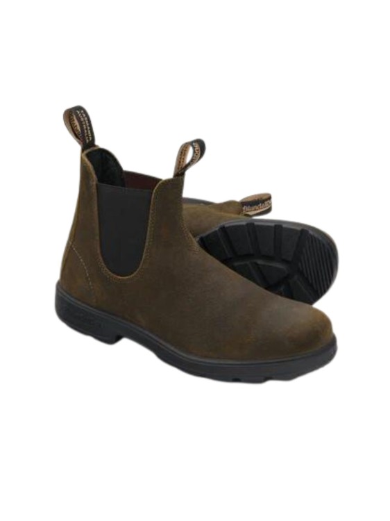 Blundstone Dark Olive 1615 Waxed Suede In Brown