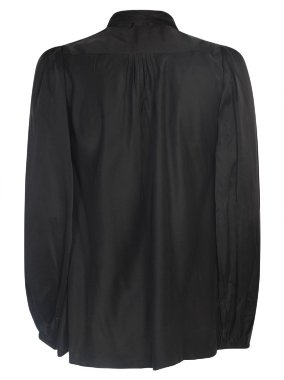 Shop Zimmermann Pussy Bow Long-sleeve Silk Blouse In Black