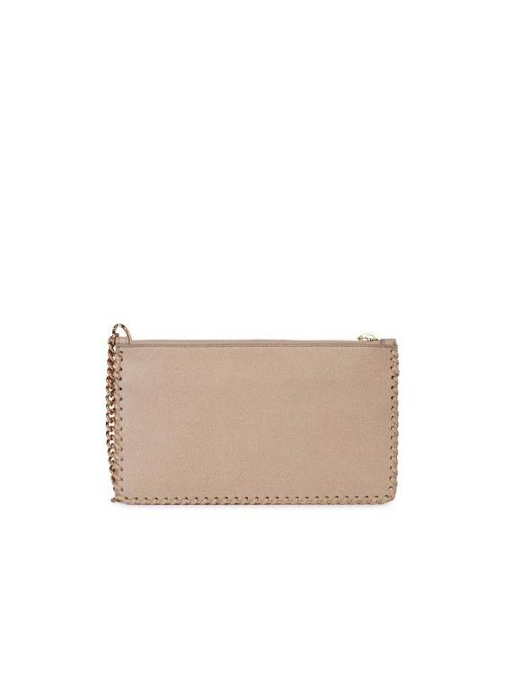 Stella Mccartney Falabella Cream Recycled Polyester Mini Clutch In Neutrals