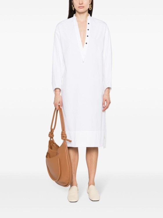 Shop Khaite White Cotton Dress