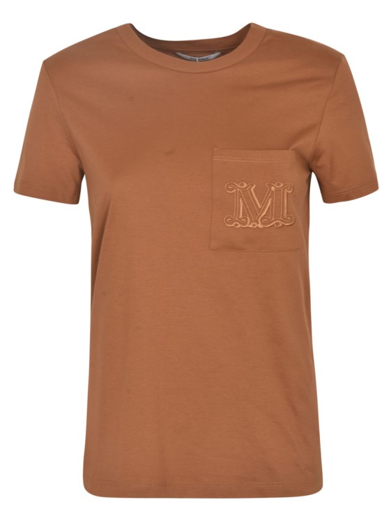 Shop Max Mara Auburn Brown Cotton T-shirt