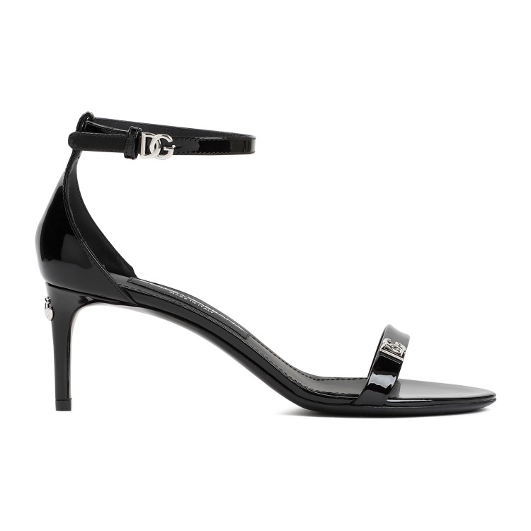 Shop Dolce & Gabbana Black Patent Calf Leather Sandals