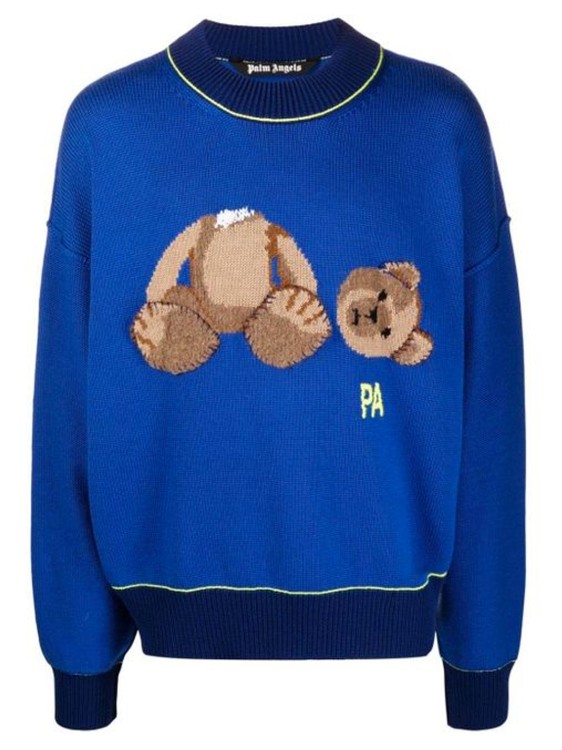 Shop Palm Angels Toy Bear Sweatshirt In Blue