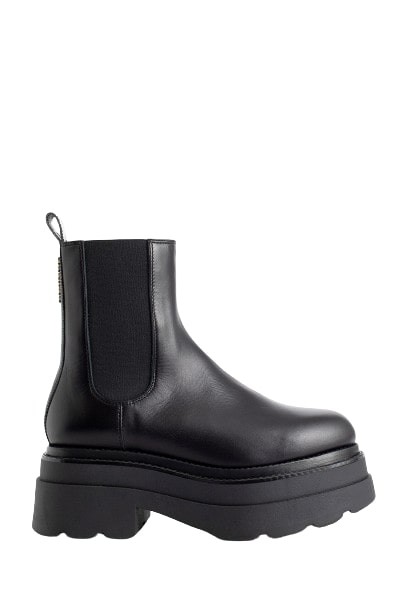 Alexander Wang 75mm Carter Platform Leather Ankle Boots In Black