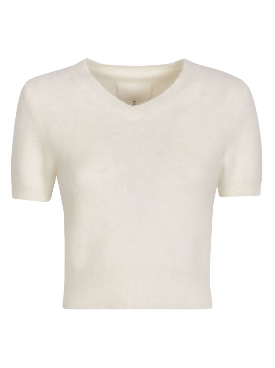 Maison Margiela Brushed-effect Short-sleeve Sweatshirt In White