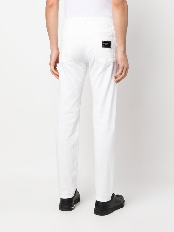 Shop Dolce & Gabbana White Straight Jeans With Distressed Effect