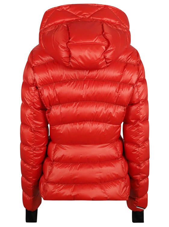 Shop Moncler Red High-shine Finish Feather Down Jackets