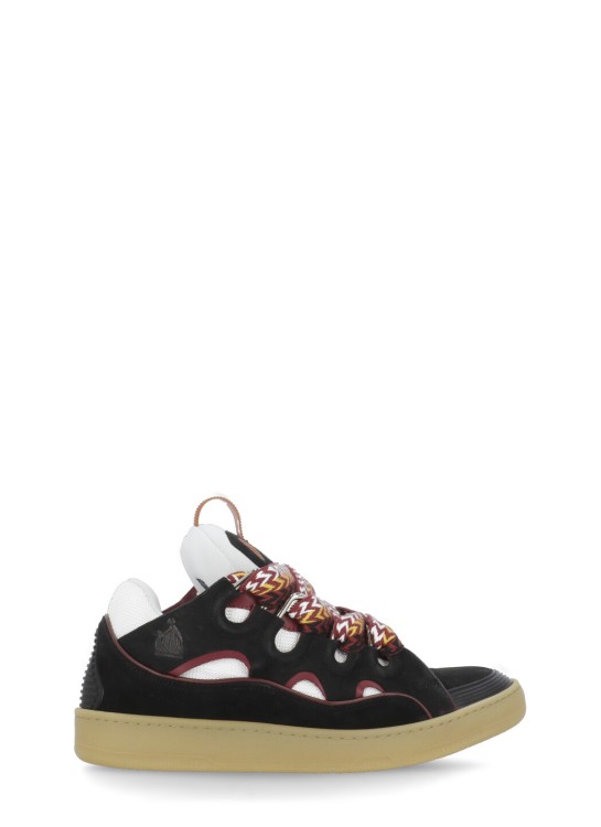 LANVIN LANVIN BLACK LEATHER CURB SNEAKERS 