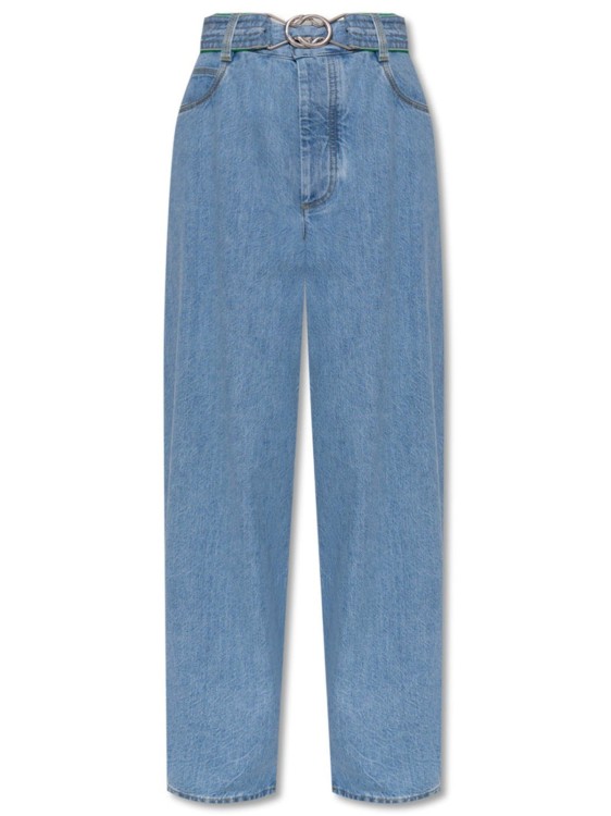 Shop Bottega Veneta Wide Leg Denim Jeans In Blue