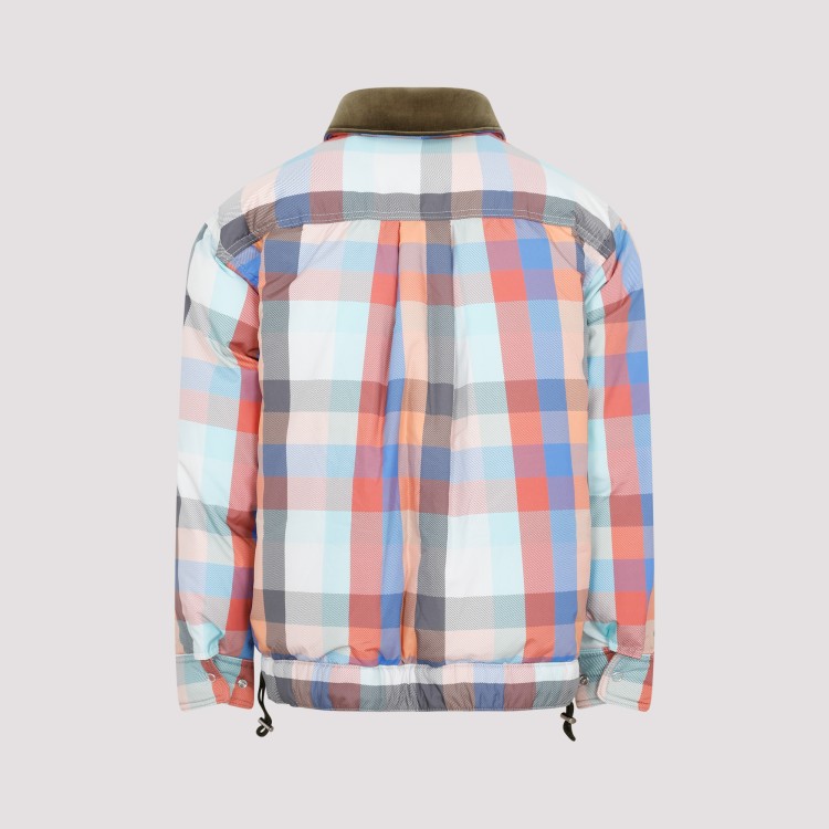 Sacai Check-pattern Zip-up Bomber Jacket In Multi
