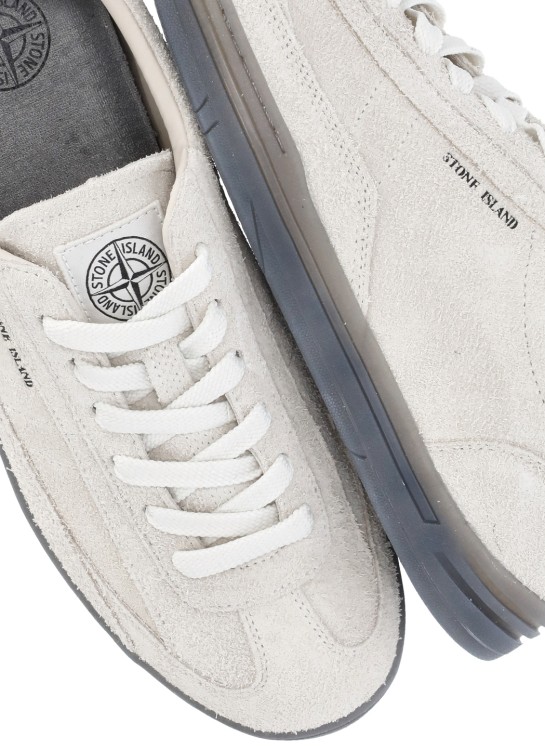 Shop Stone Island Ivory Suede Leather Sneakers In Neutrals