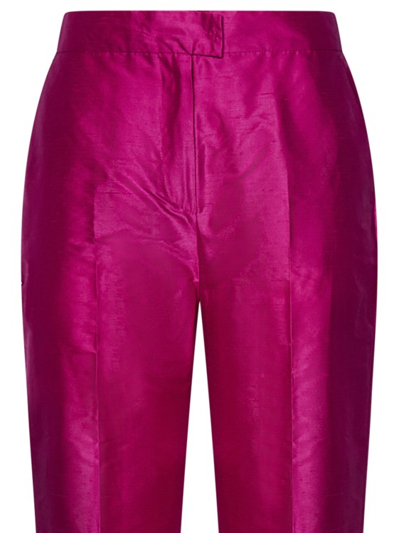 Shop Max Mara Fuchsia Straight Trousers In Pink